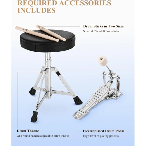 Eastar EDS-180BE 14" 3-Parça Çocuk Davulu (Mirror Blue) 8