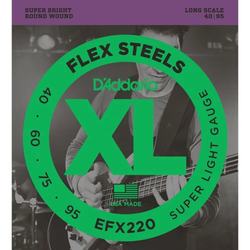 D’Addario EFX220 Bass Gitar Tel Seti FlexSteels Super Light 3