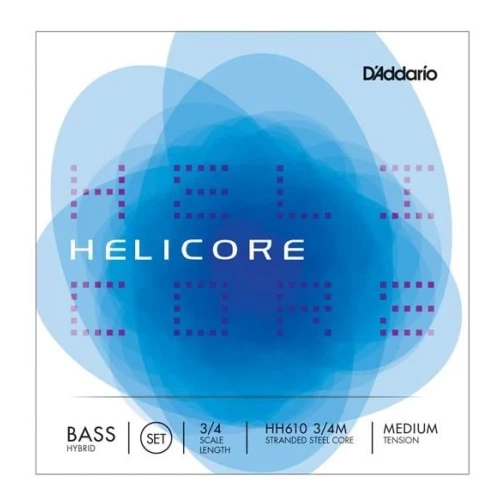 D'Addario HH610 3/4M D Kontrabas Tel Seti, Helicore, Hybrid, 3/4 Scale 2