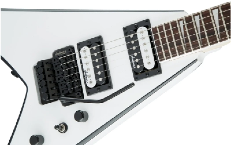 Jackson JS King V JS32 Amaranth Klavye White with Black Bevels Elektro Gitar 6