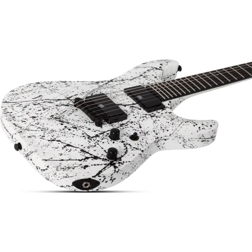 Schecter C-1 Ink Bomb Elektro Gitar (Black Ink Splatter) 2