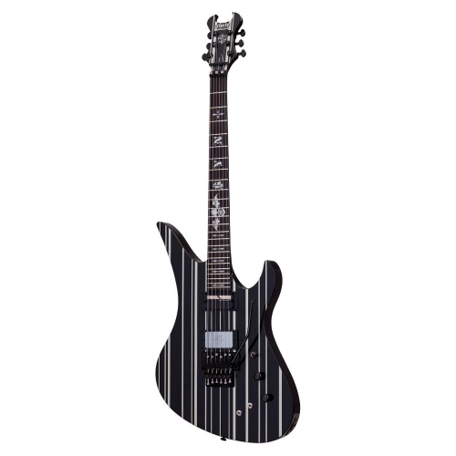 Schecter Synyster Custom-S FR Elektro Gitar (Gloss Black & Silver Pin Stripes) 2
