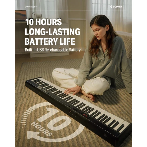 Donner DEP-1 Taşınabilir Dijital Piyano (Siyah) 5