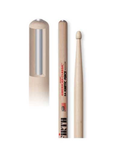 VICFIRTH V5AKF BAGET (ÇİFT) 5A WOOD KINETIC FORCE, HICKORY, 0.565 1