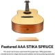 Donner DAG-1CL Solak Akustik Gitar Paketi (Natural) 4