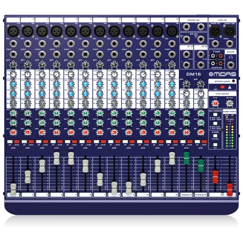 Midas DM16 16 Girişli Analog Canlı ve Stüdyo Mikseri 1