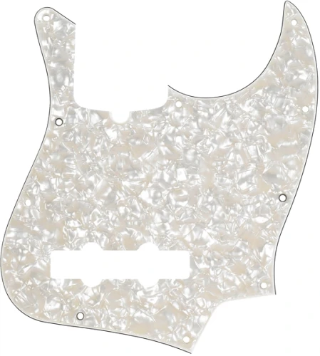 Fender Pickguard Jazz Bass 10-Hole Mount Aged White Pearl 4-Ply Pickguard 1