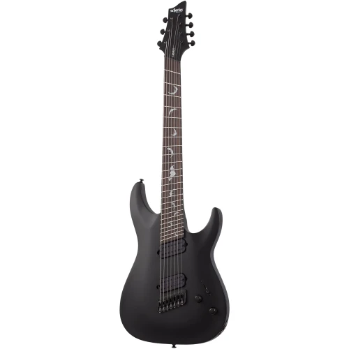 Schecter Damien-7 Multiscale 7 Telli Elelktro Gitar (Mat Siyah) 1