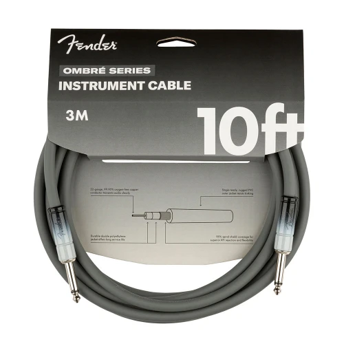 Fender Ombré Düz/Düz Uçlu 3m Silver Smoke Enstrüman Kablosu 2