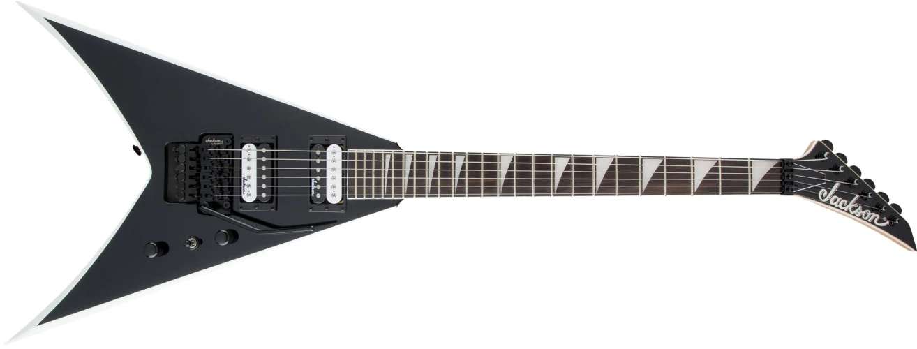 Jackson JS King V JS32 Amaranth Klavye Black with White Bevels Elektro Gitar 1