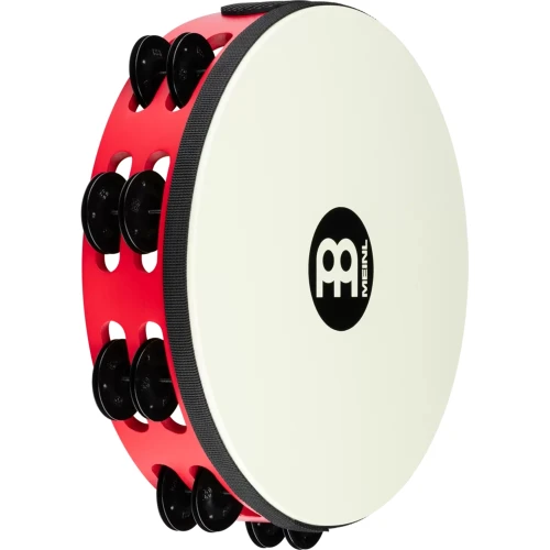Meinl TAH2BK-R-TF Traditional Wood Frame Steel Jingles 2 Rows 10" Tamburin (Kırmızı) 2