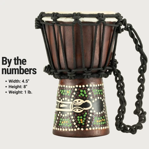 Meinl HDJ6-XXS African Style XX-Small Djembe (Dark Brown) 3