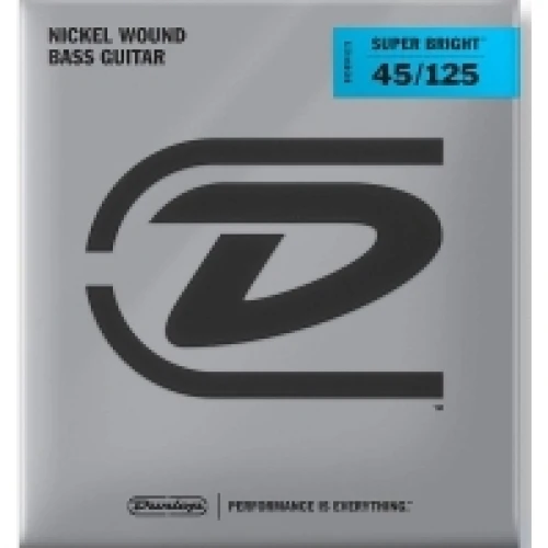 Jim Dunlop DBSBN45125 Super Bright Nickel Wound 5 Telli Bas Gitar Teli (45-125) 1