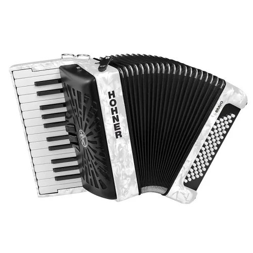 Hohner A16952 Bravo II 60 Akordiyon (Beyaz) 1