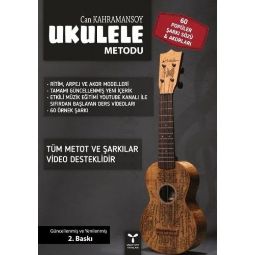 Umuttepe Yayınları Can Kahramansoy Ukulele Öğreniyorum / Öğretiyorum & 200 POPÜLER ŞARKI 2