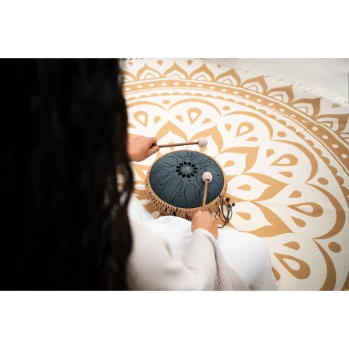 Meinl Sonic Energy 10" Medium Octave Steel Tongue Drum (C Minor, 8 Notes, 432 Hz, Navy Blue) 7