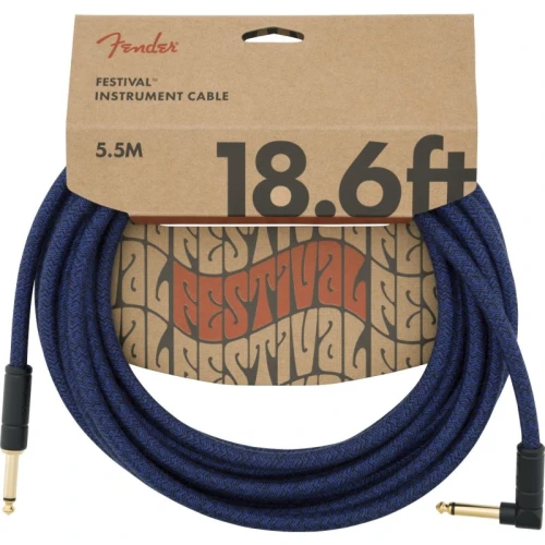 Fender Festival Düz/L Uçlu 5m Pure Hemp Mavi Dream Enstrüman Kablosu 1
