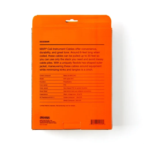 MXR DCICB30R Blk Ra Right/straight Coil Kablo (9 Metre) 4