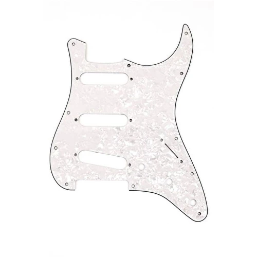 Fender Pickguard Stratocaster S/S/S 11-Hole Mount White Pearl 4-Ply Pickguard 2