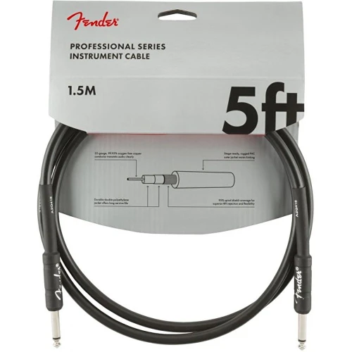 Fender Professional Düz/Düz Uçlu 1m Siyah Patch Kablosu 2
