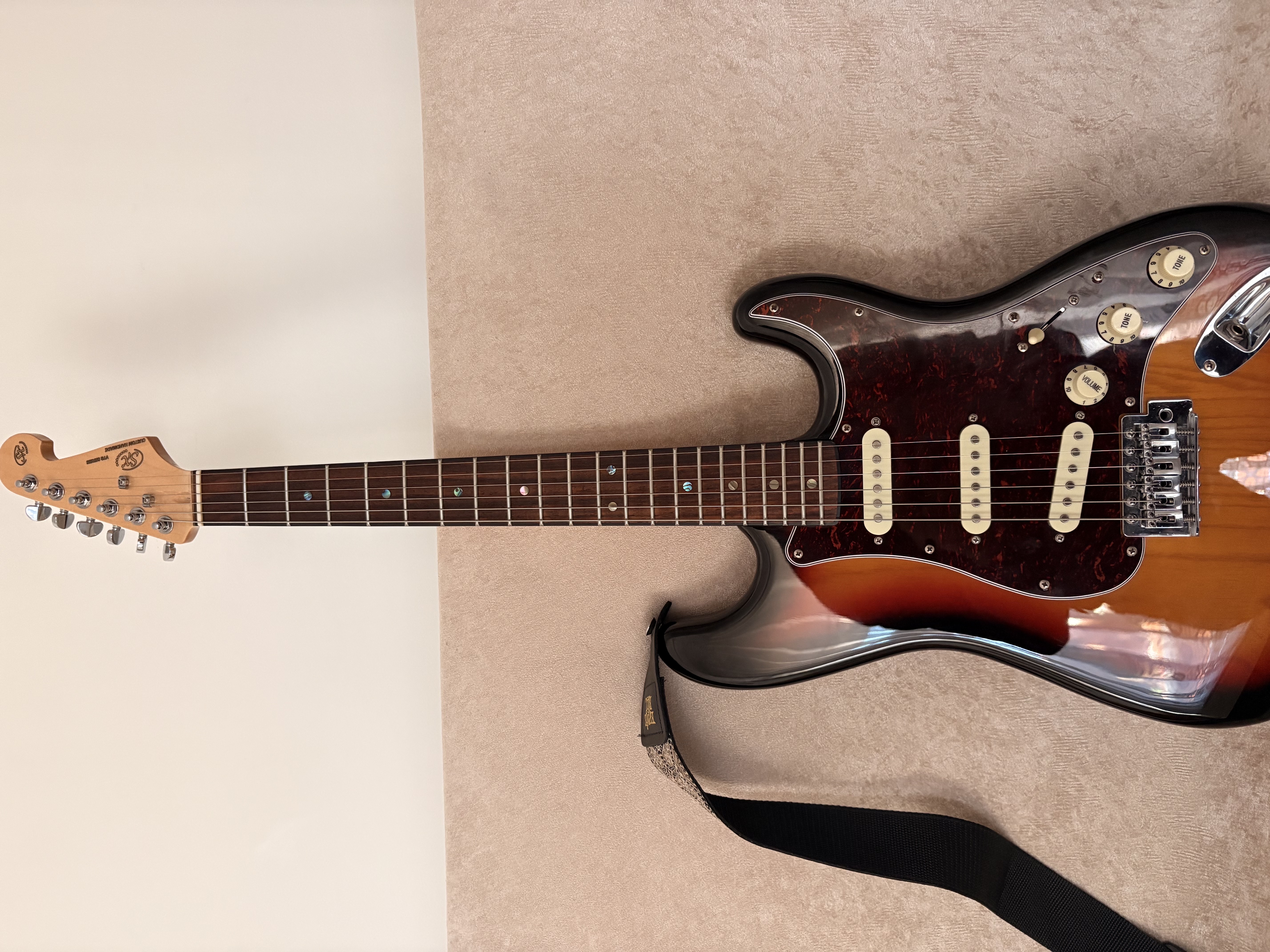 SX Ashwood Stratocaster Elektro Gitar 1