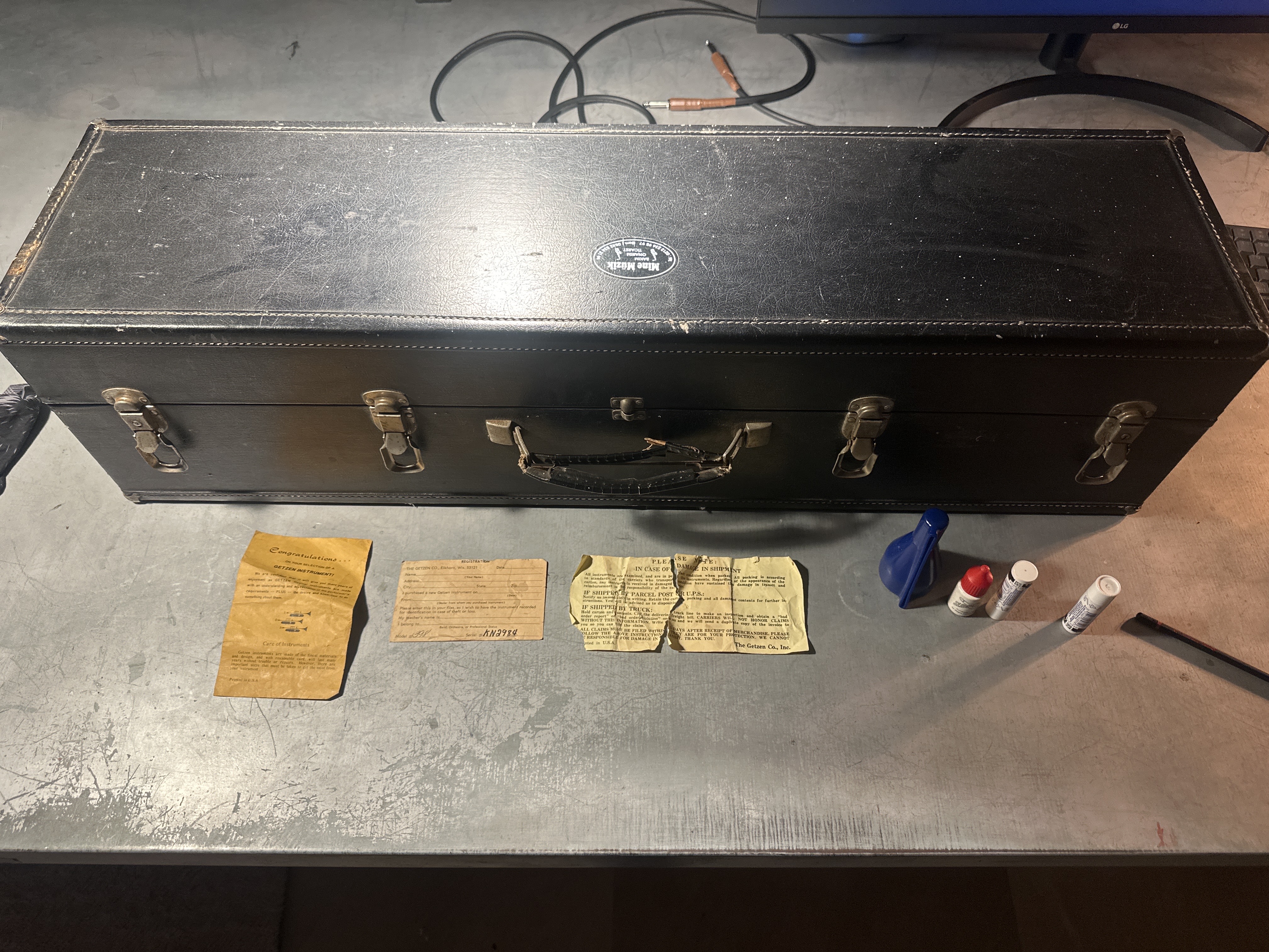 GETZEN “300” SERIES Bb VALVE TROMBONE VE ÇANTASI #398 3