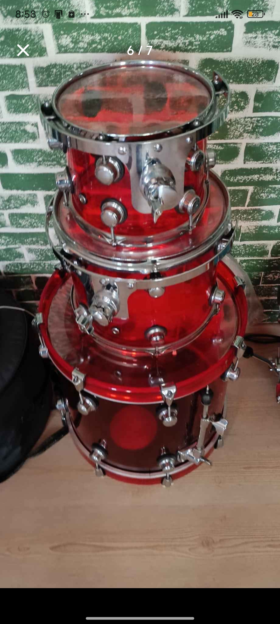 18 Kick Kırmızı Akrilik Bateri 3