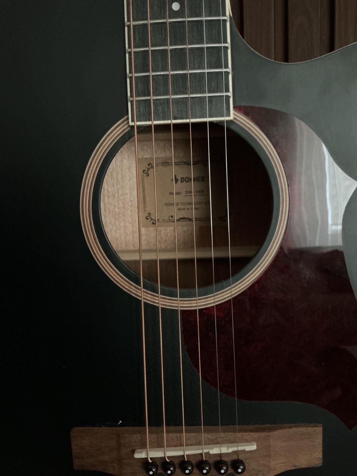 Donner DAG-1CB Cutaway Akustik Gitar Siyah 7