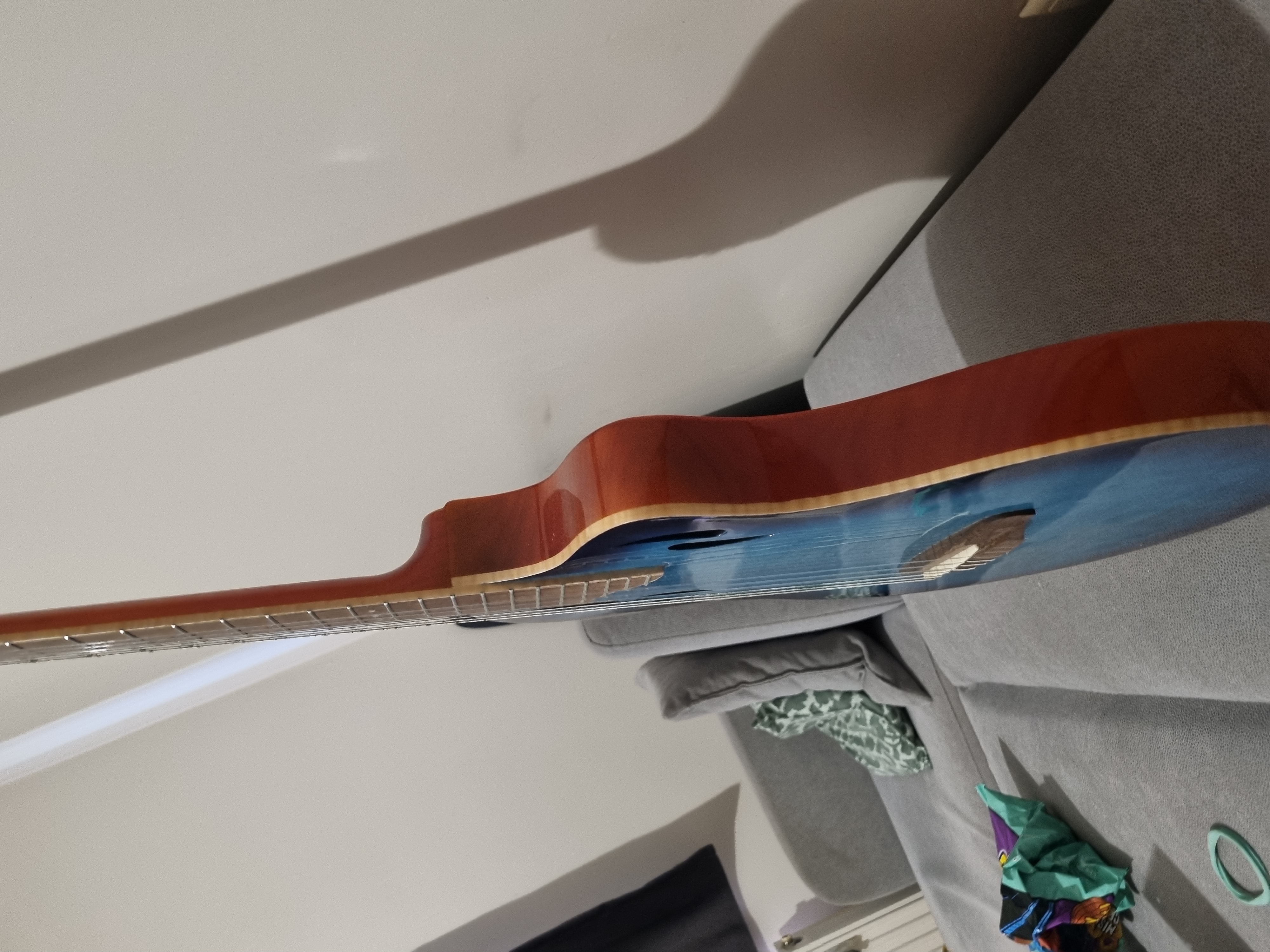 Ortega TourPlayer Deluxe RTPDLX- FMA Elektro Klasik Gitar (Blue Burst) 6