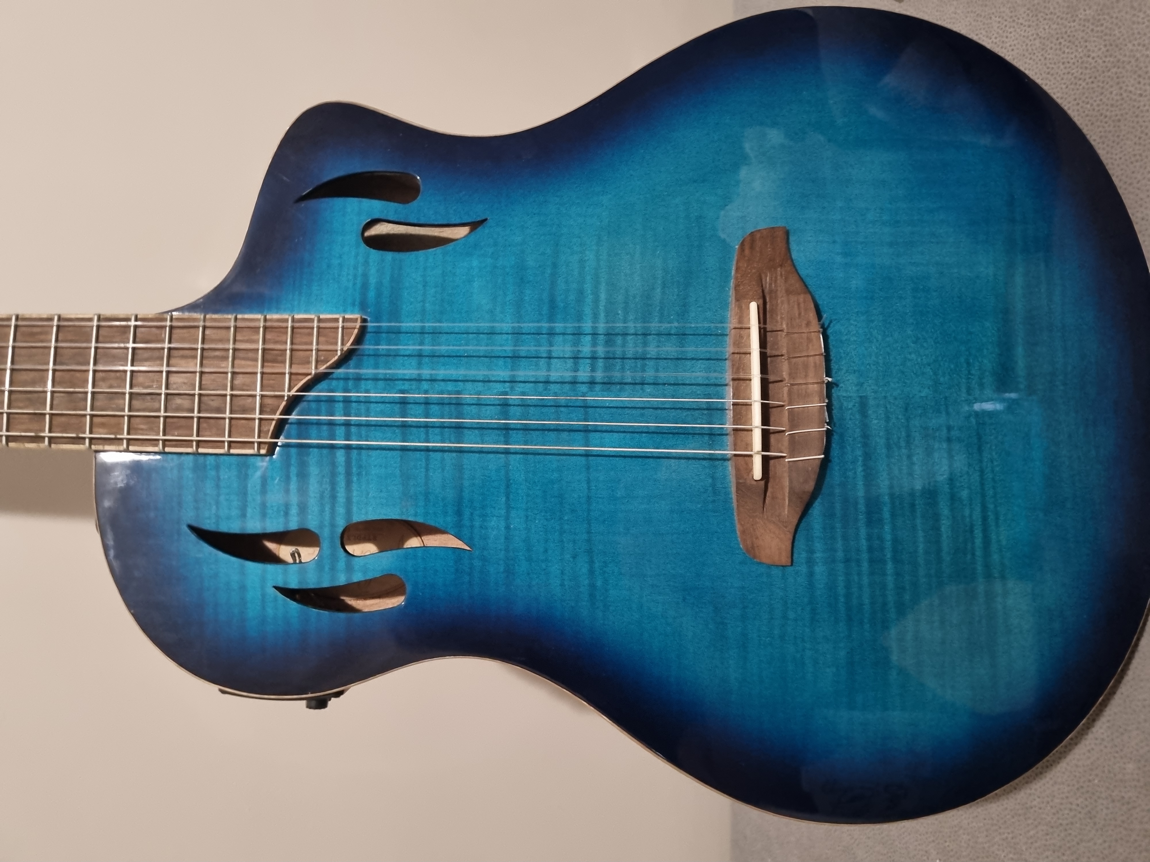 Ortega TourPlayer Deluxe RTPDLX- FMA Elektro Klasik Gitar (Blue Burst) 1