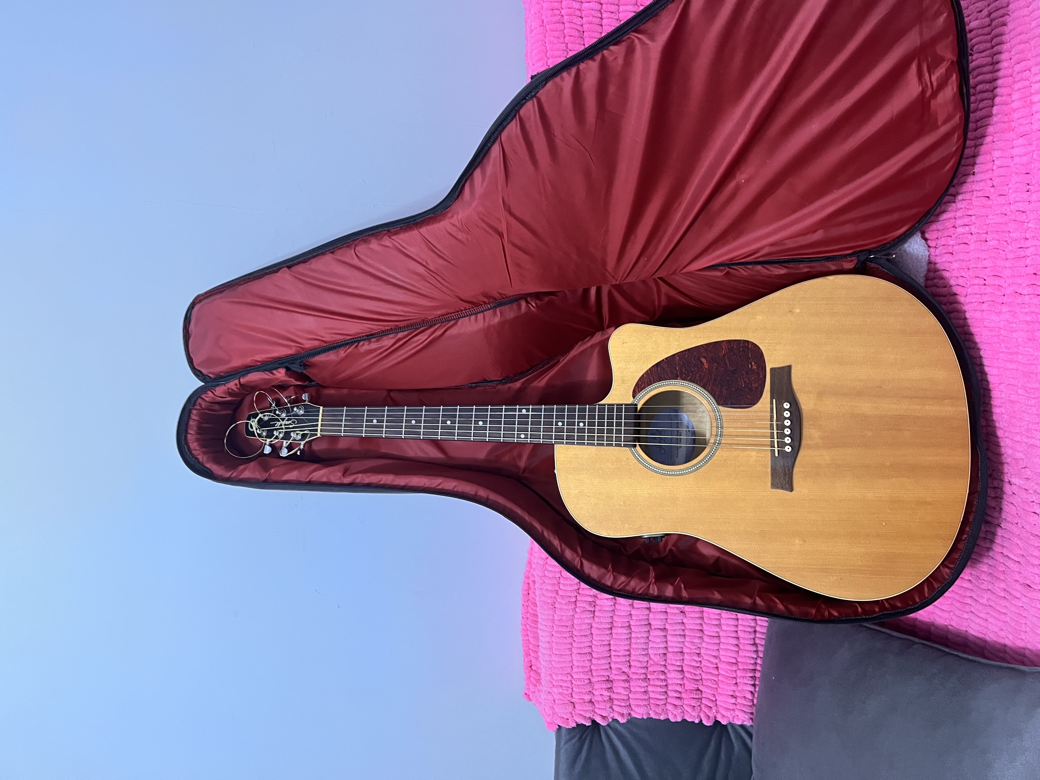 Seagull Entourage CW QI Elektro Akustik Gitar (Natural Spruce) 8