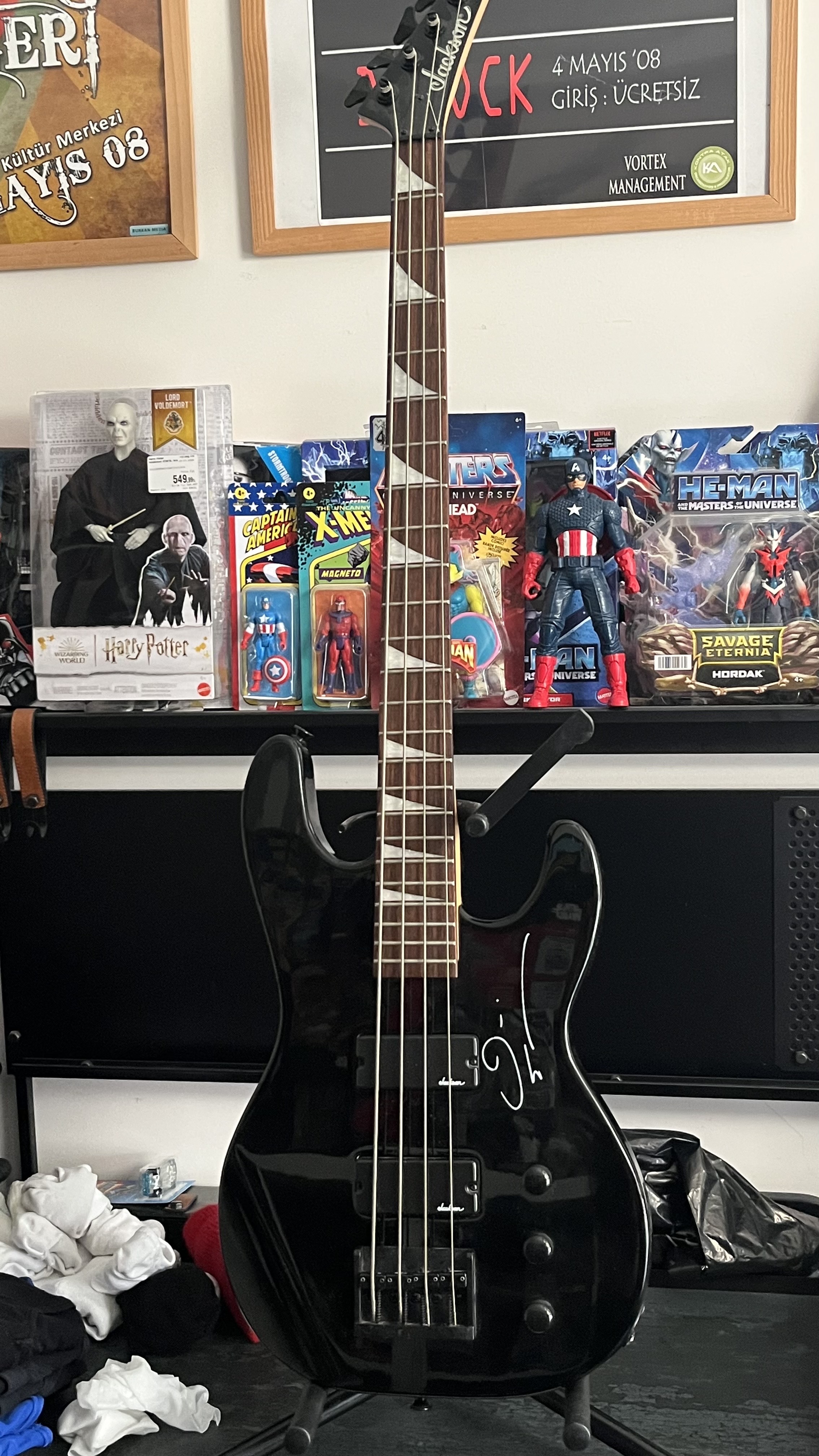 Jackson JS2 Satin Black Bas Gitar DAVID ELLEFSON imzalı . 2