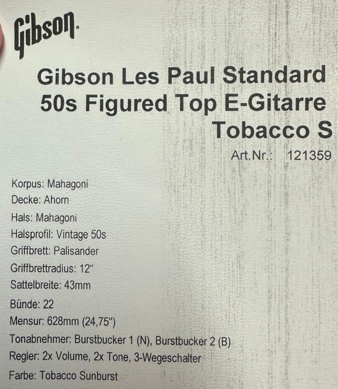 Gibson Les Paul Standard ‘50s Figured Top Tobacco Sunburst/sıfır 9