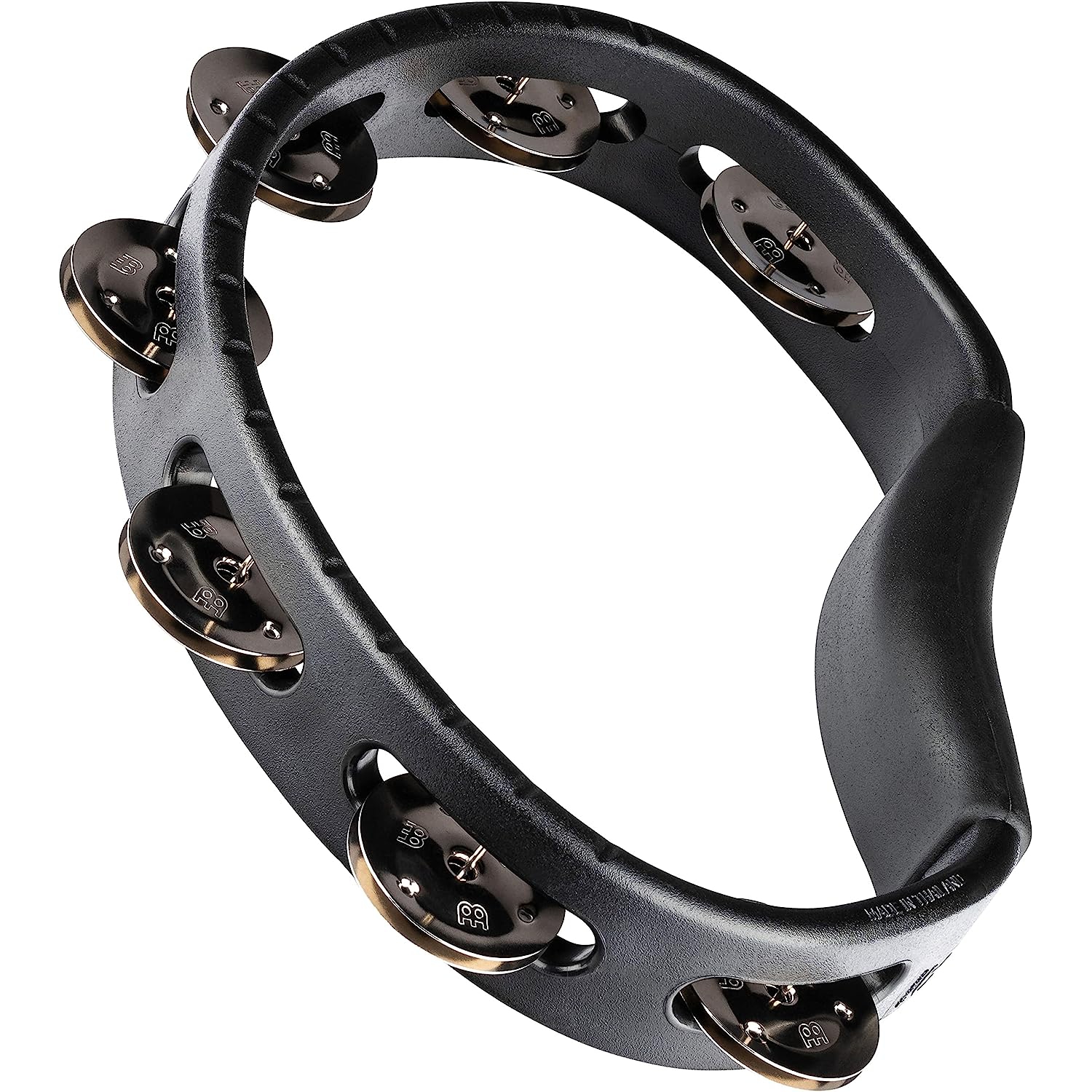 Meinl HTBK Stainless Steel Jingles 1 Row Hand Tamburin (Siyah) 1