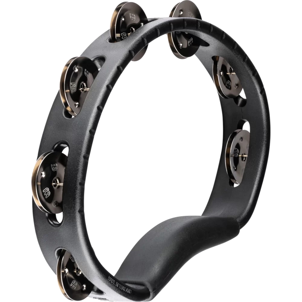 Meinl HTBK Stainless Steel Jingles 1 Row Hand Tamburin (Siyah) 3