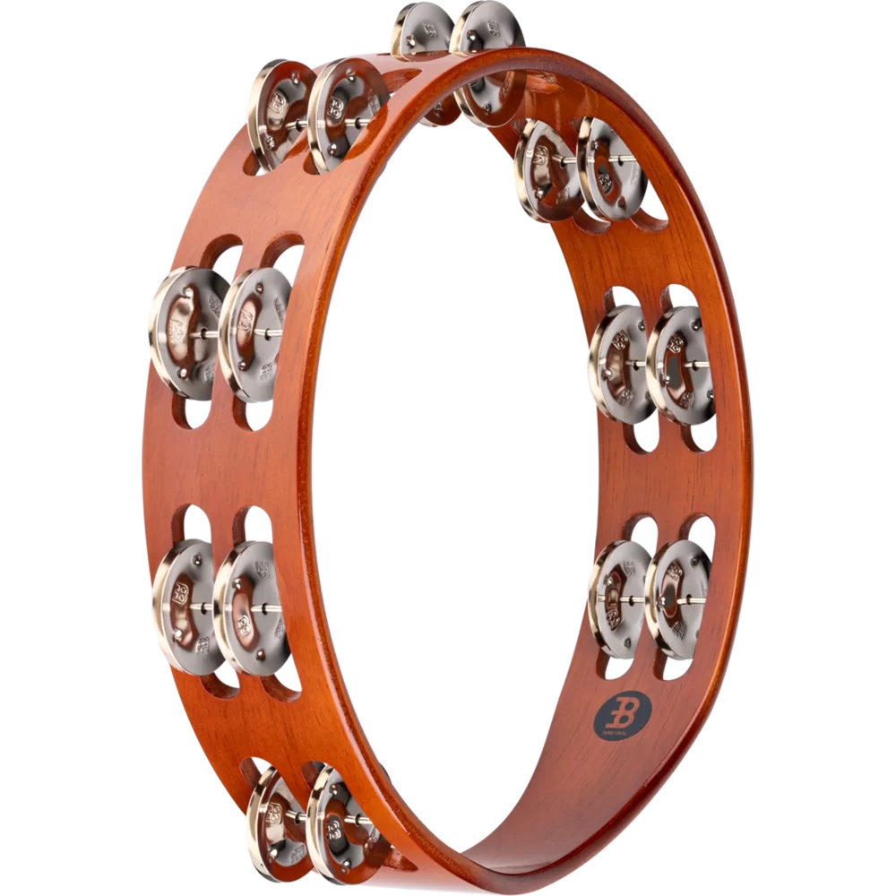 Meinl TA2AB Wood Nickelsilver Jingle 2-Rows Hand Tamburin (Antique Brown) 3