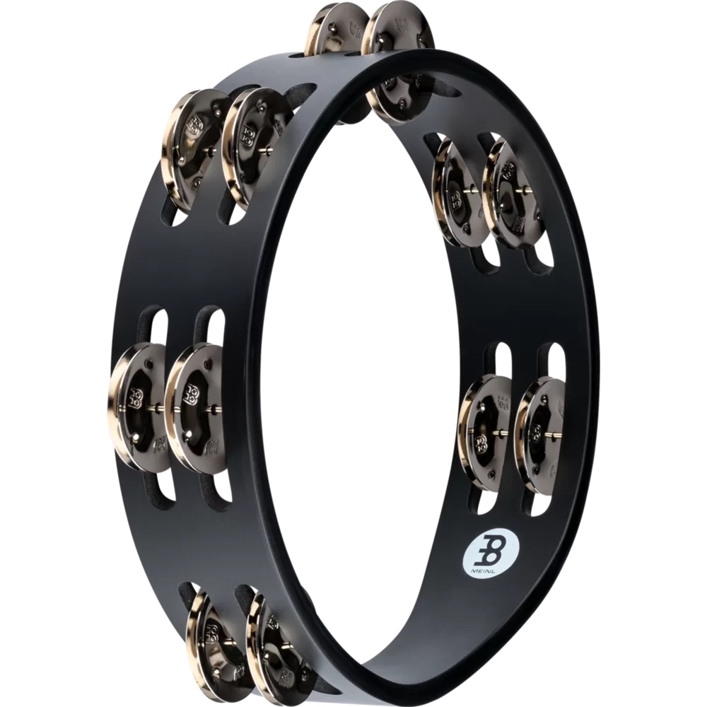 Meinl CTA2S-BK 8" Black Steel Jingle Wood Compact Tamburin (Siyah) 2