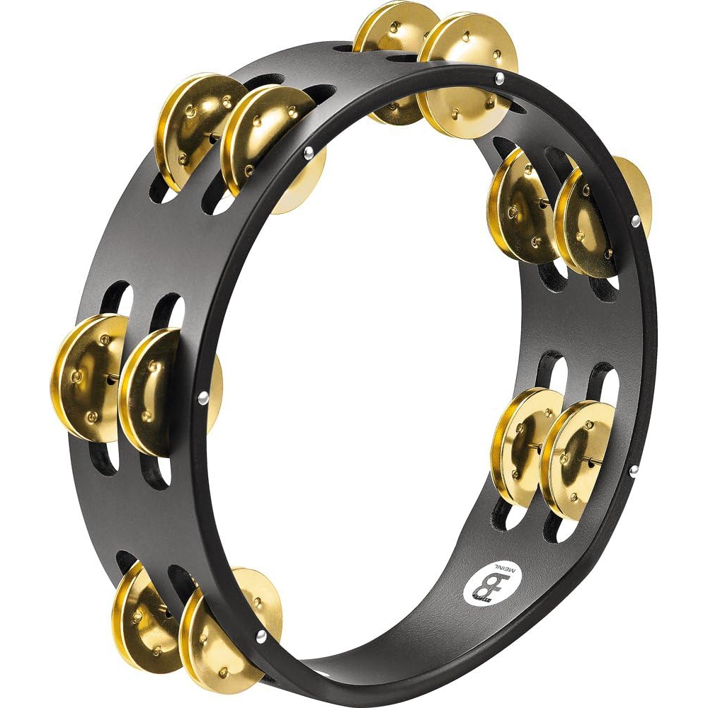 Meinl CTA2B-BK Brass jingle Wood 8" Compact Tamburin 1