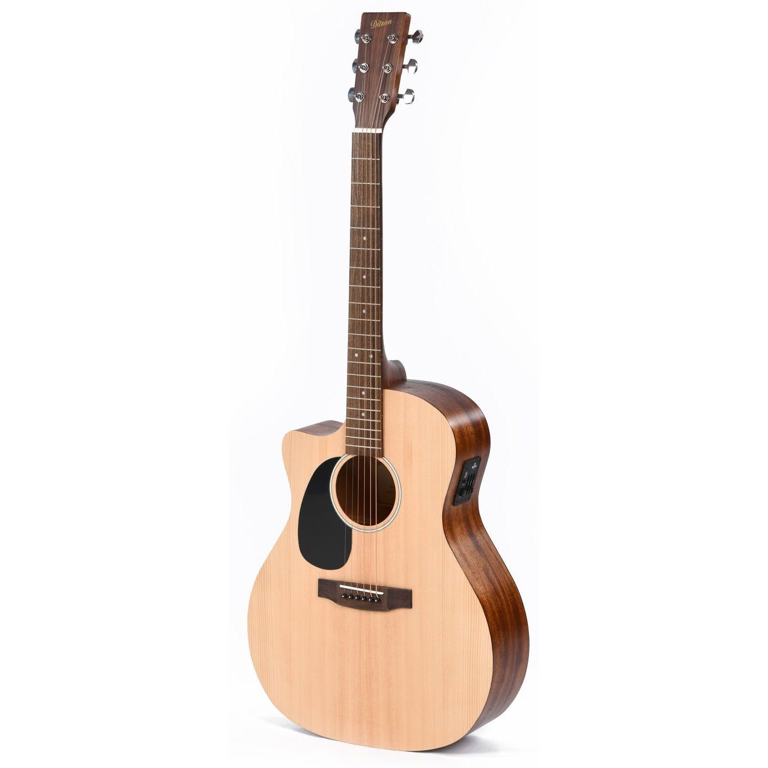 Ditson GC-10EL Grand Om Solak Elektro Akustik Gitar (Natural) 2