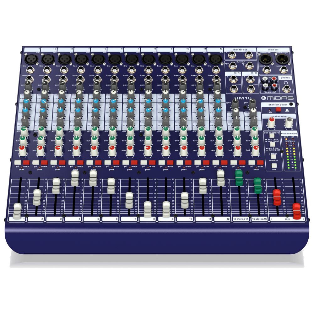 Midas DM16 16 Girişli Analog Canlı ve Stüdyo Mikseri 2