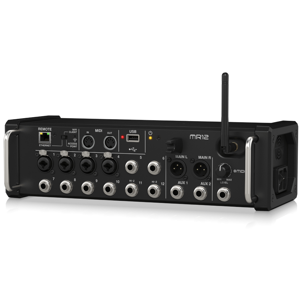 Midas MR12 12 Girişli Dijital Mikser iPad/Android Tabletler için Uygun, 4 Midas PRO Preamp, 8 Hat Girişi, Entegre Wifi Modülü ve USB Stereo Kaydedici 2