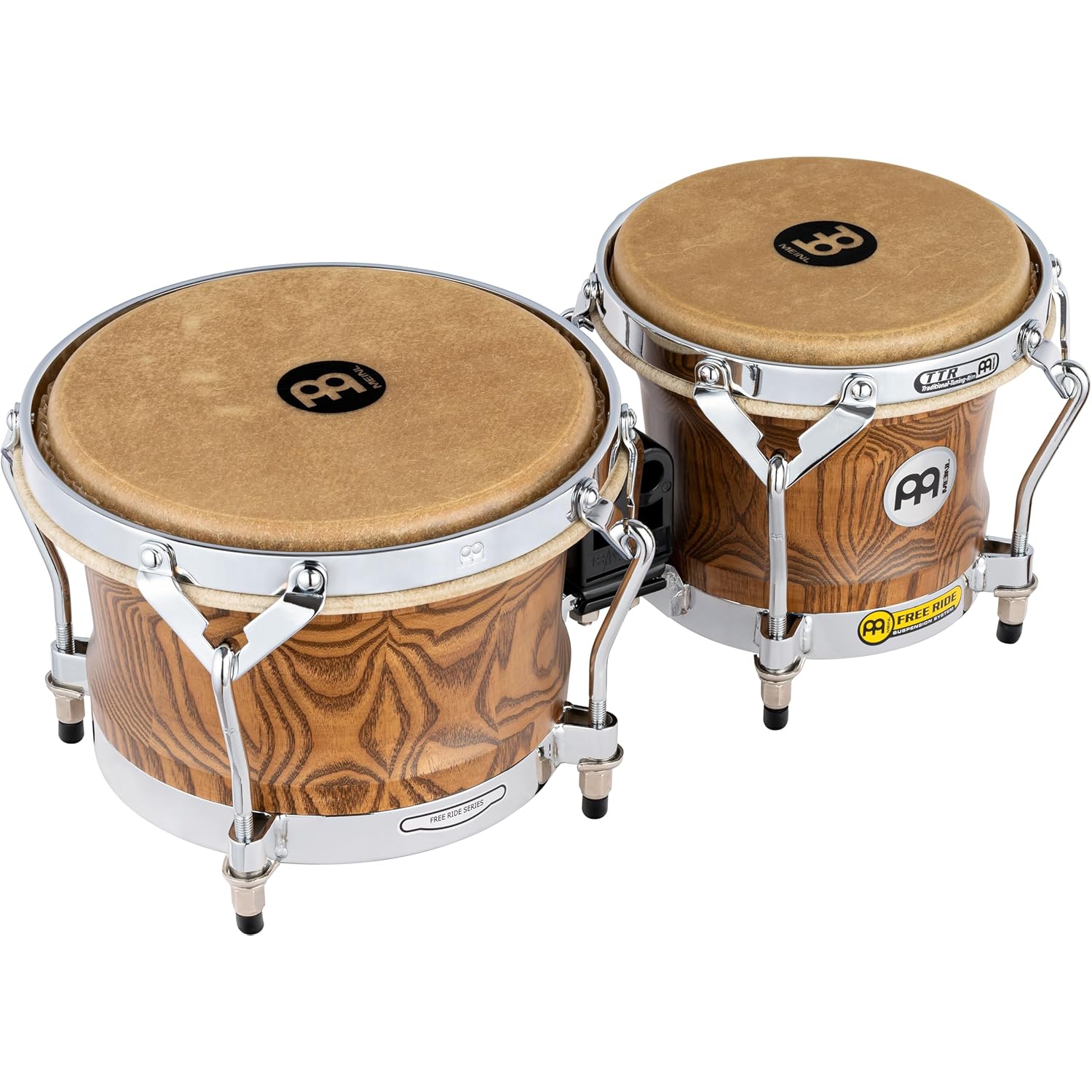 Meinl Woodcraft Series 7 - 9" Bongo Set  (Zebra Finished Ash) 1