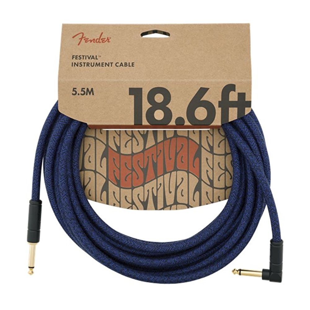 Fender Festival Düz/L Uçlu 5m Pure Hemp Mavi Dream Enstrüman Kablosu 2