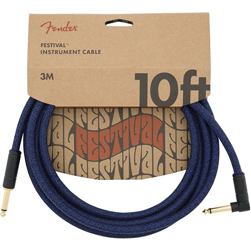 Fender Festival Düz/L Uçlu 3m Pure Hemp Mavi Dream Enstrüman Kablosu 2