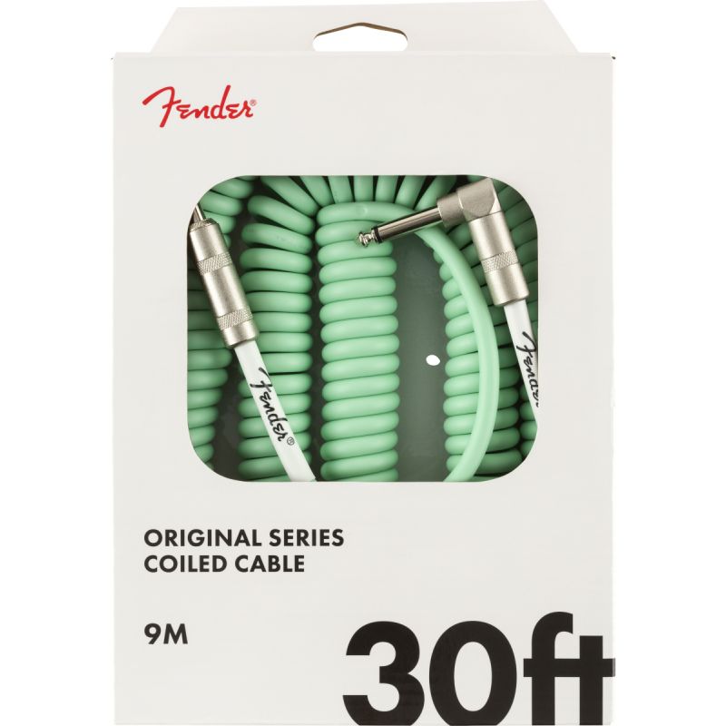 Fender Original Coil Cable Düz/L Uçlu 9m Surf Yeşil Enstrüman Kablosu 1