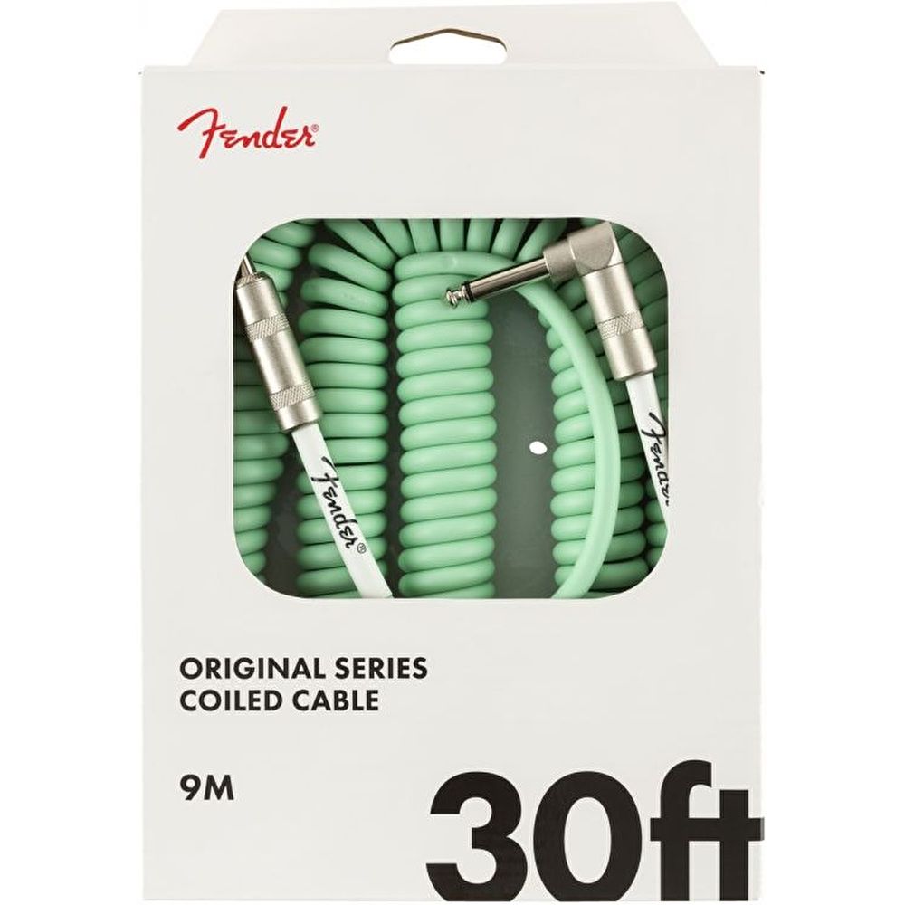 Fender Original Coil Cable Düz/L Uçlu 9m Surf Yeşil Enstrüman Kablosu 2