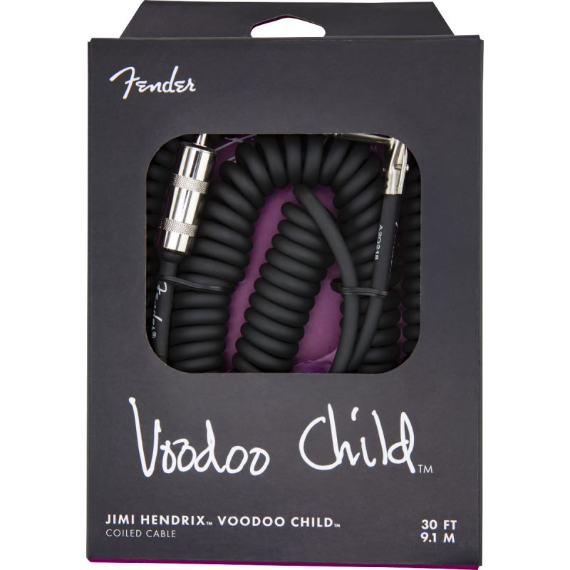 Fender Hendrix Voodoo Child Coil Düz/L Uçlu 9m Siyah Enstrüman Kablosu 1