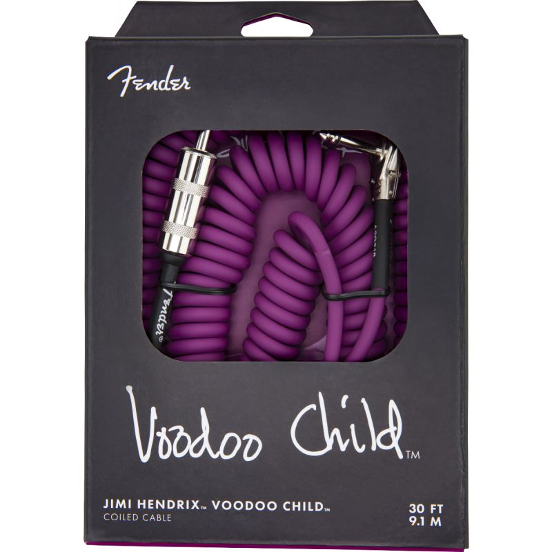 Fender Hendrix Voodoo Child Coil Düz/L Uçlu 9m Purple Enstrüman Kablosu 1