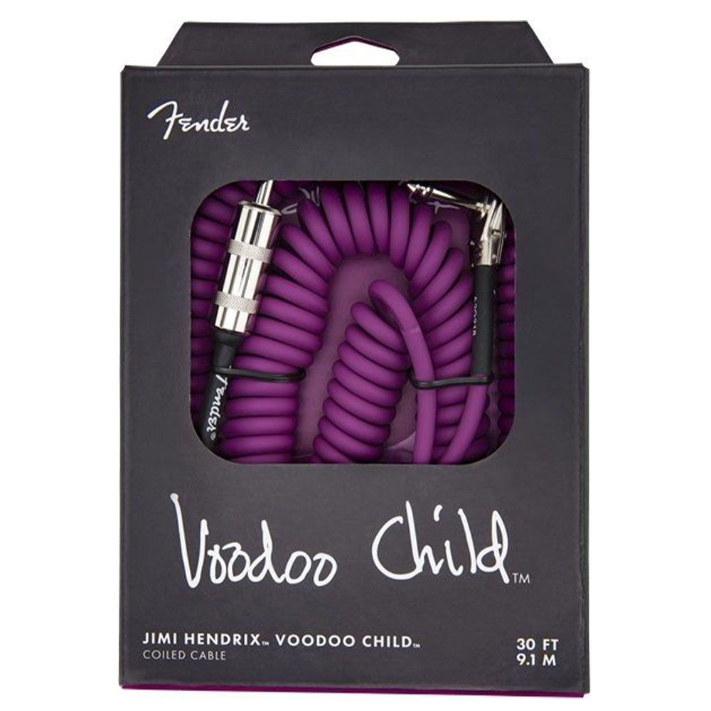 Fender Hendrix Voodoo Child Coil Düz/L Uçlu 9m Purple Enstrüman Kablosu 3