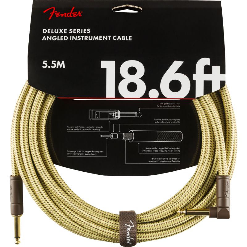 Fender Deluxe Düz/L Uçlu 5m Tweed Enstrüman Kablosu 1
